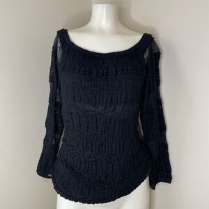 Whimsygoth Ruffle Lace Top • Dark Romance Aesthetic girl next door M